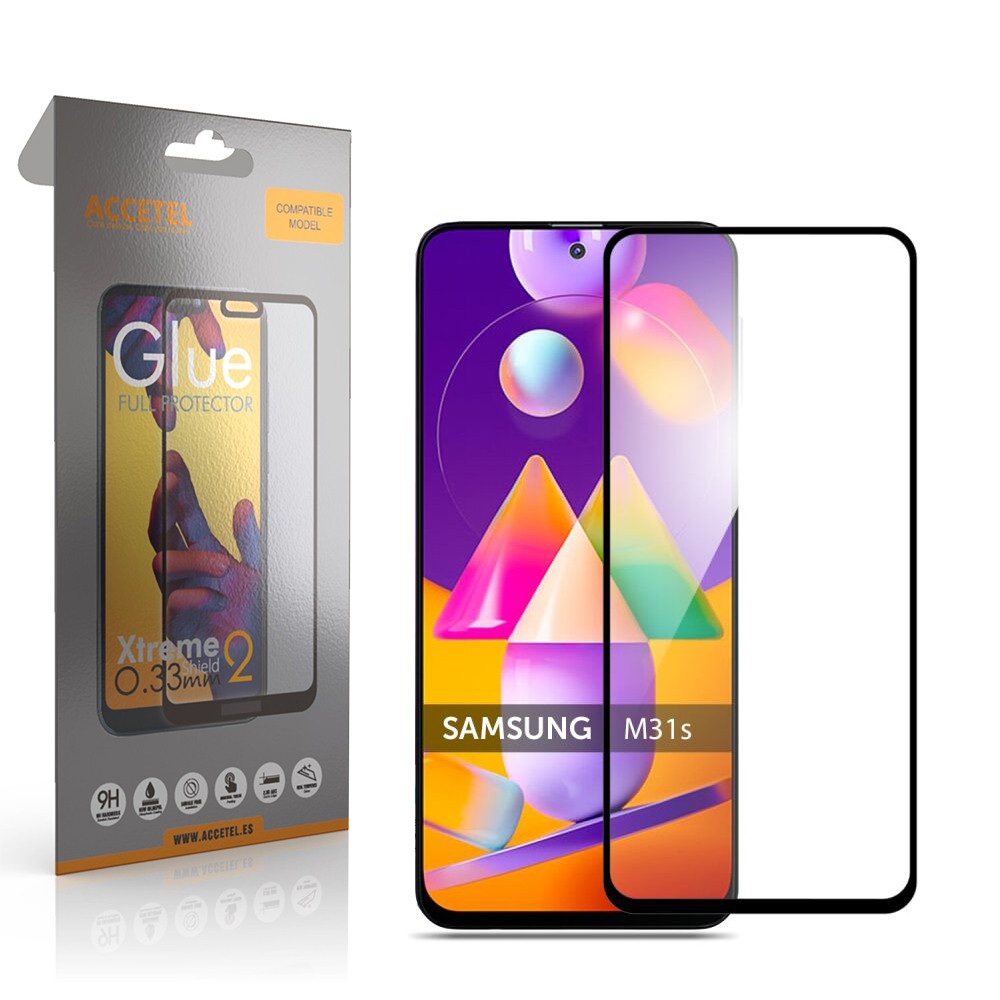 Película de Vidro 2D Full Glue - Samsung Galaxy M31S Preto - Default Title