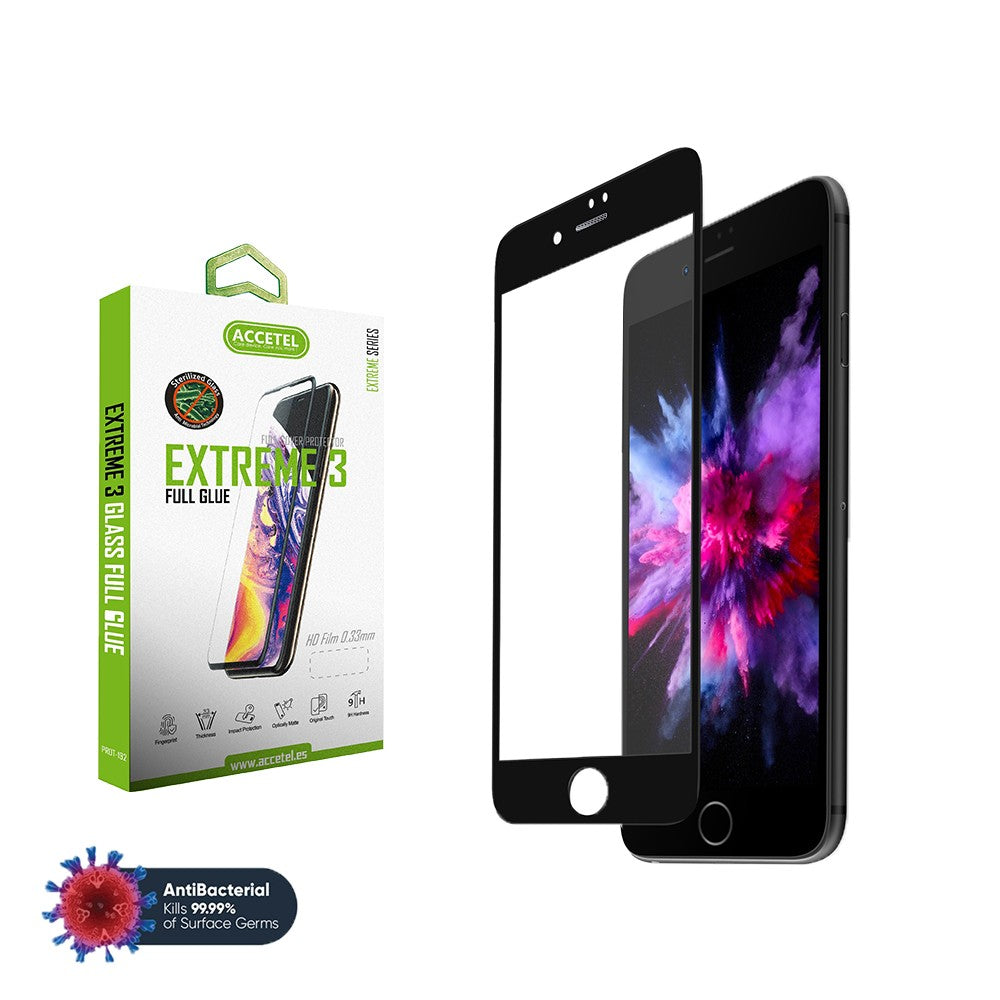 Protetor de Vidro Antimicrobiano iPhone 7 Plus/8 Plus Preto