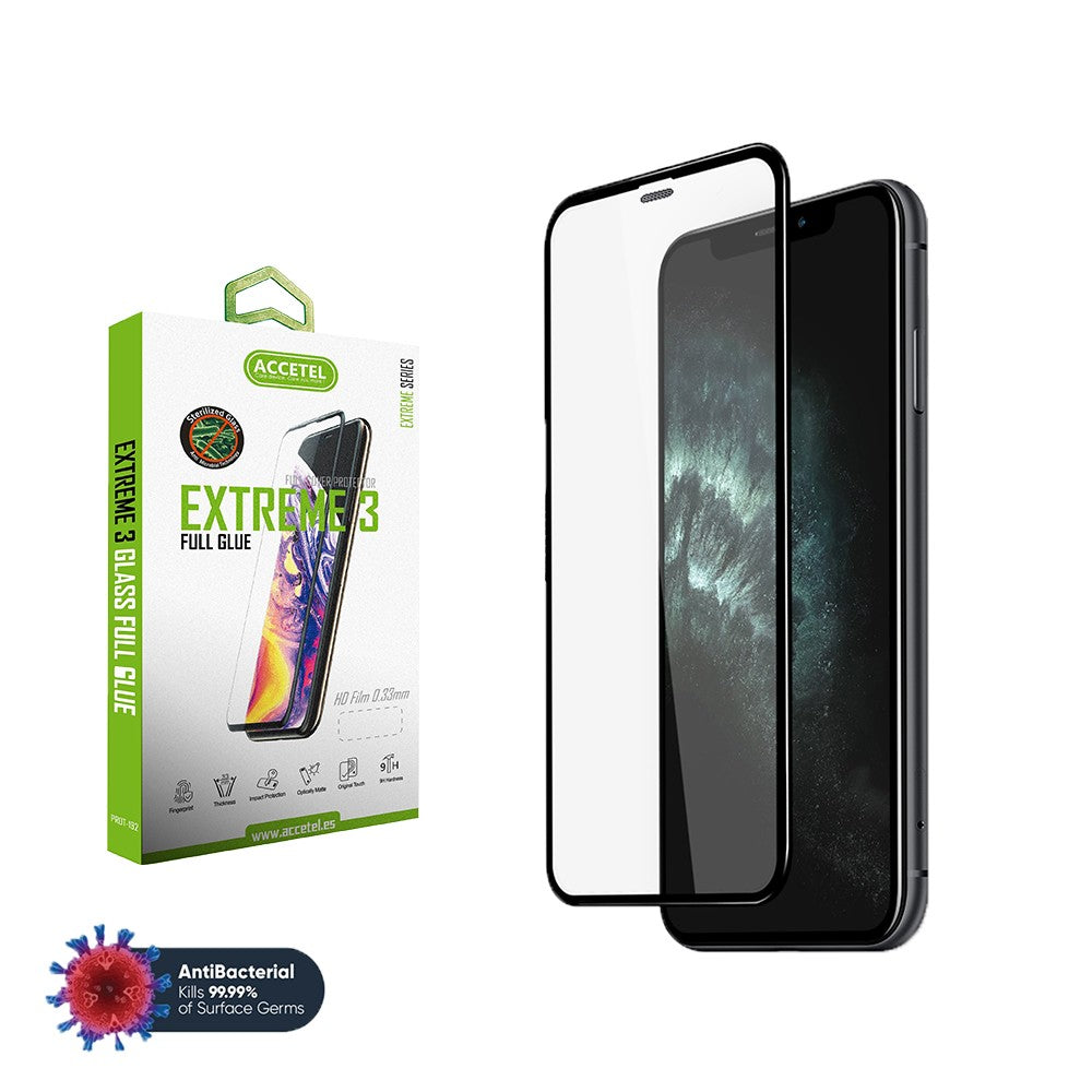 Protetor de Vidro Antimicrobiano iPhone XS Max Preto