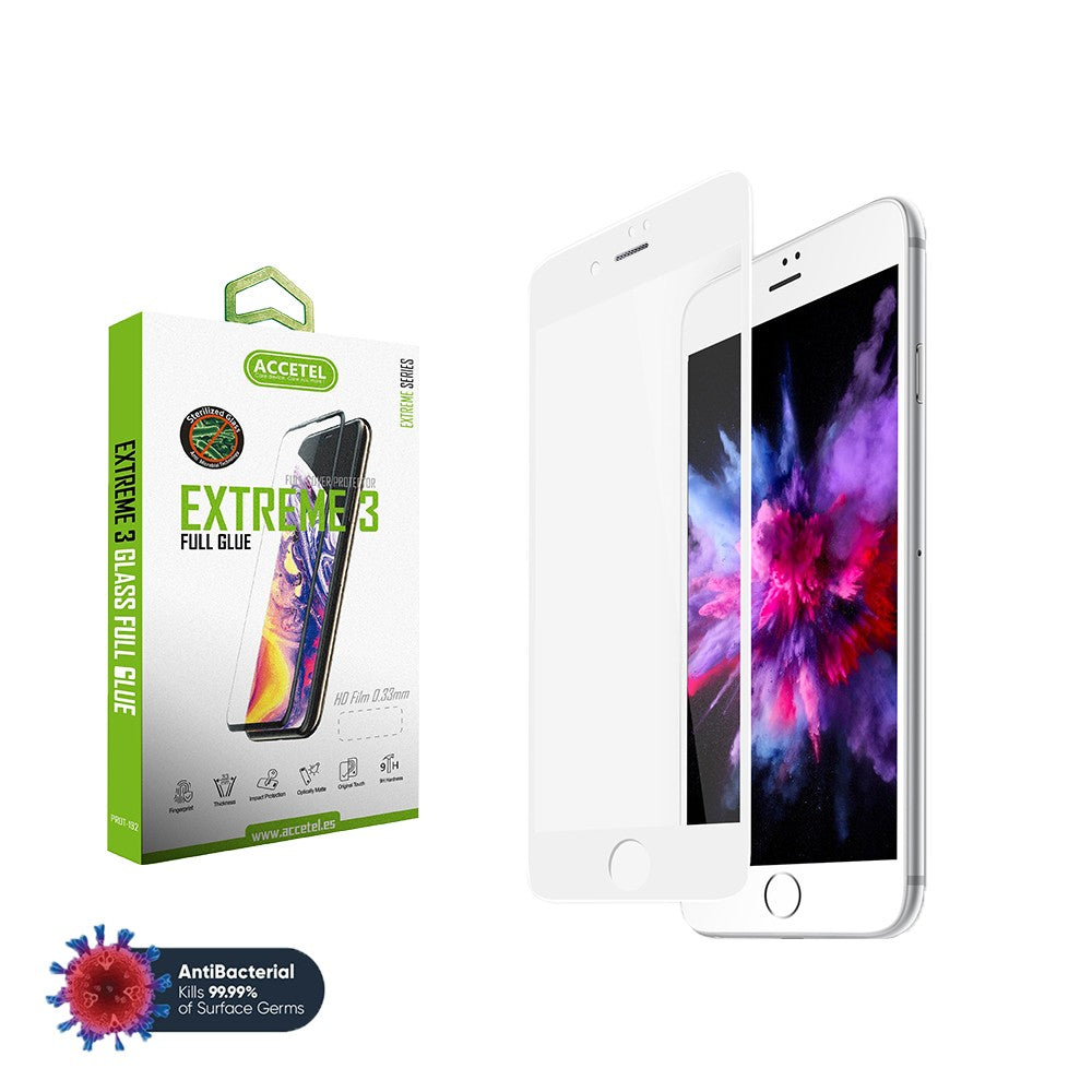 Protetor de Vidro Antimicrobiano iPhone 6G/6S Branco