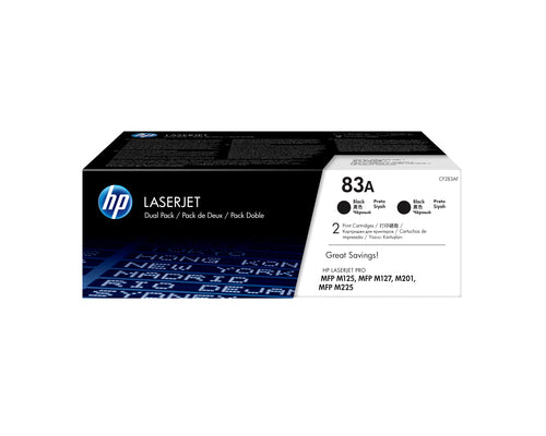 Pack de 2 de toner original HP CF283A Negro Pack de 2 Cartuchos de Toner Originales - 83A Preto