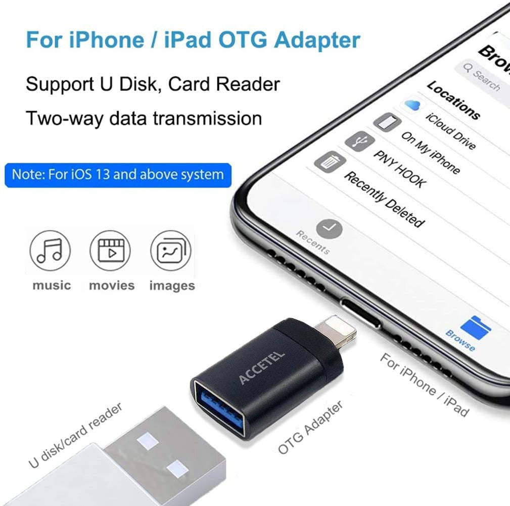 Adaptador Lightning para OTG USB 3.0