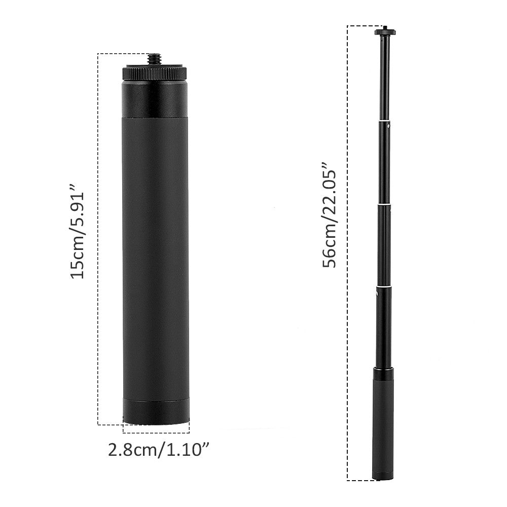 LK-A111 Mini haste de extensão de alumínio para selfie stick (comprimento 15 cm - 56 cm)
