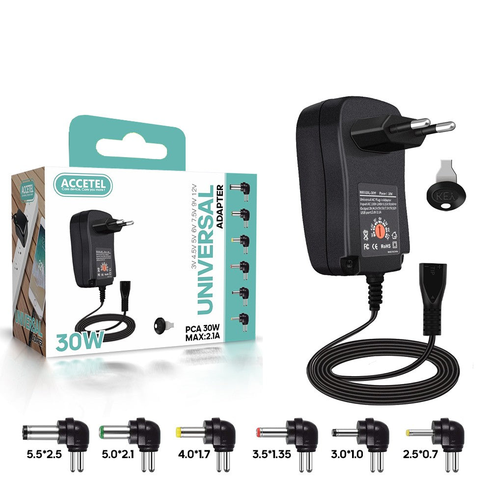Carregador Universal de 30W de 3V-12V Máx. 2.1A