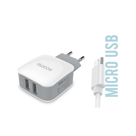 Carregador de Parede Duplo USB 2.1A - Cabo Micro USB