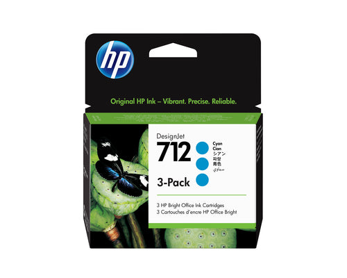 Pack de 3 de cartucho de tinta original HP 712 Ciano