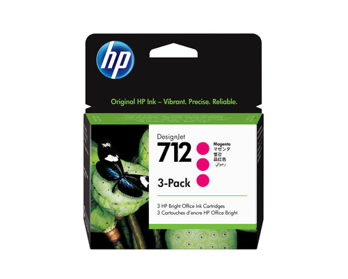 Pack de 3 de cartucho de tinta original HP 712 Magenta