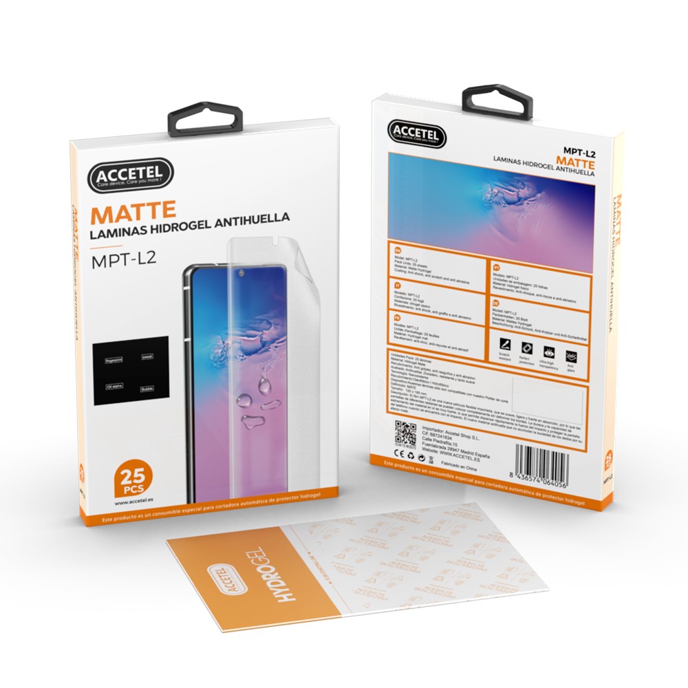 Folhas de hidrogel Pacote anti-impressão digital 25 unidades