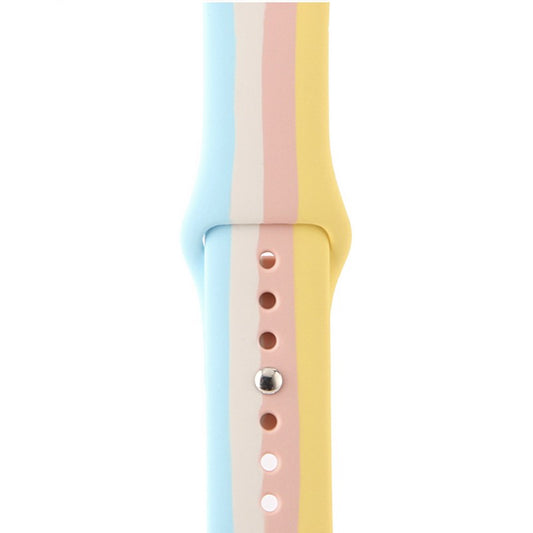 Correia Desportiva iWatch 38 a 40mm Multicolor Azul/Branco/Rosa/Amarelo