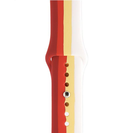 Correia Esportiva para Apple Watch 38 a 40mm Multicolor Marrom/Vermelho/Amarelo/Branco