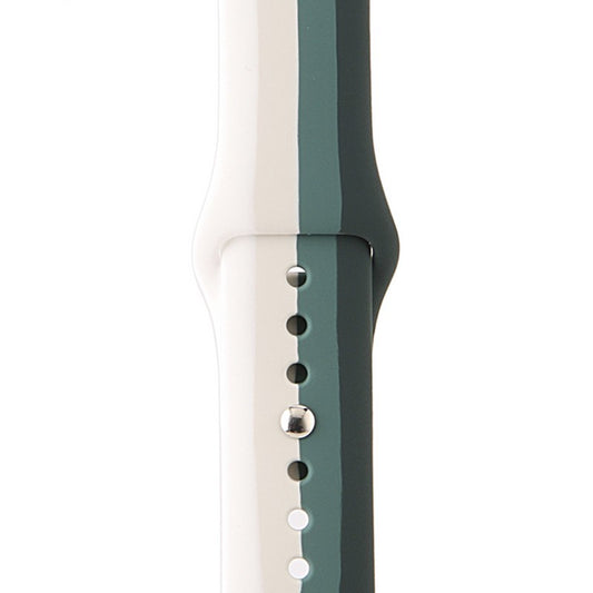 Correia Esportiva para Apple Watch 38 a 40mm Multicolor Branco/Bege/Verde Exército