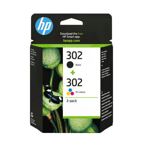 Pack de 2 de cartucho de tinta original HP 302 Negro + Color Preto e Tricolor