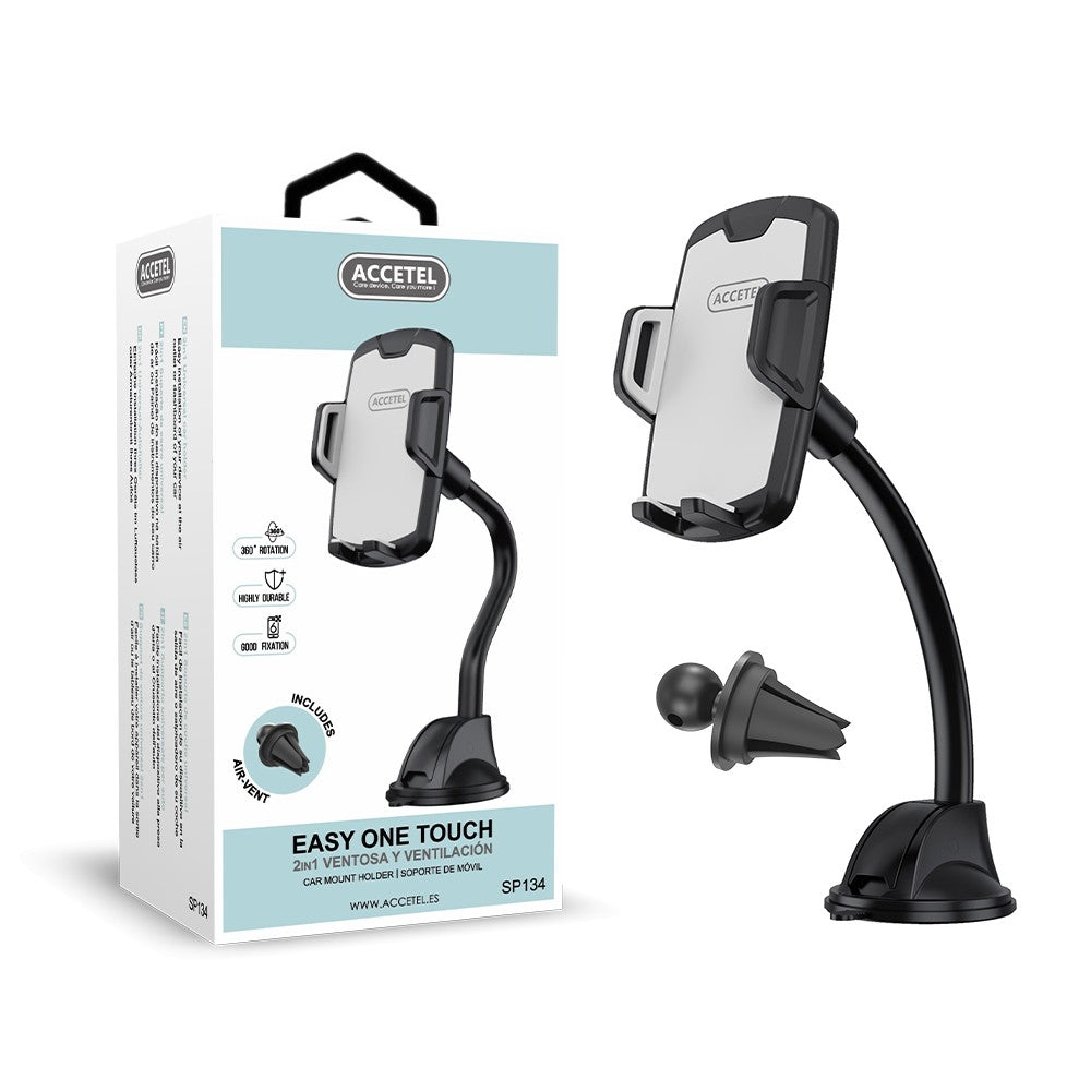 Suporte para celular para carro para grade de ventilação ou ventosa (2 em 1)