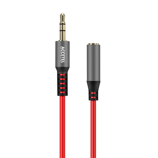 Cabo Auxiliar de áudio extensão 3.5mm 1M - Vermelho