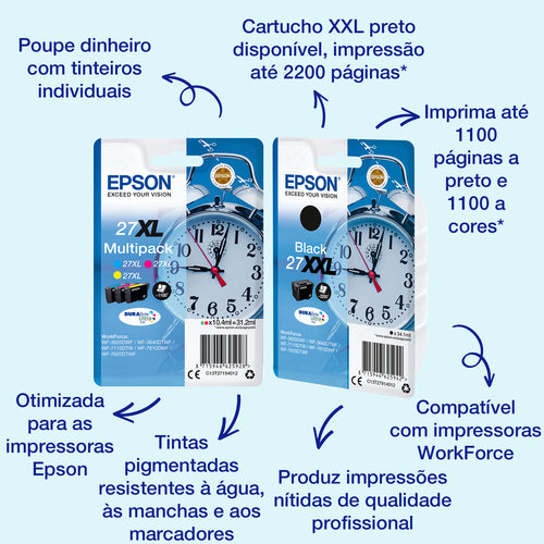 Cartucho de tinta original Epson T2702 (27) Ciano
