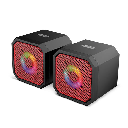 Alto-falante Multimídia Iluminação RGB 2.0 - Vermelho