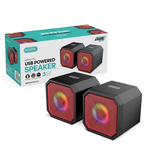 Alto-falante Multimídia Iluminação RGB 2.0 - Vermelho - Default Title