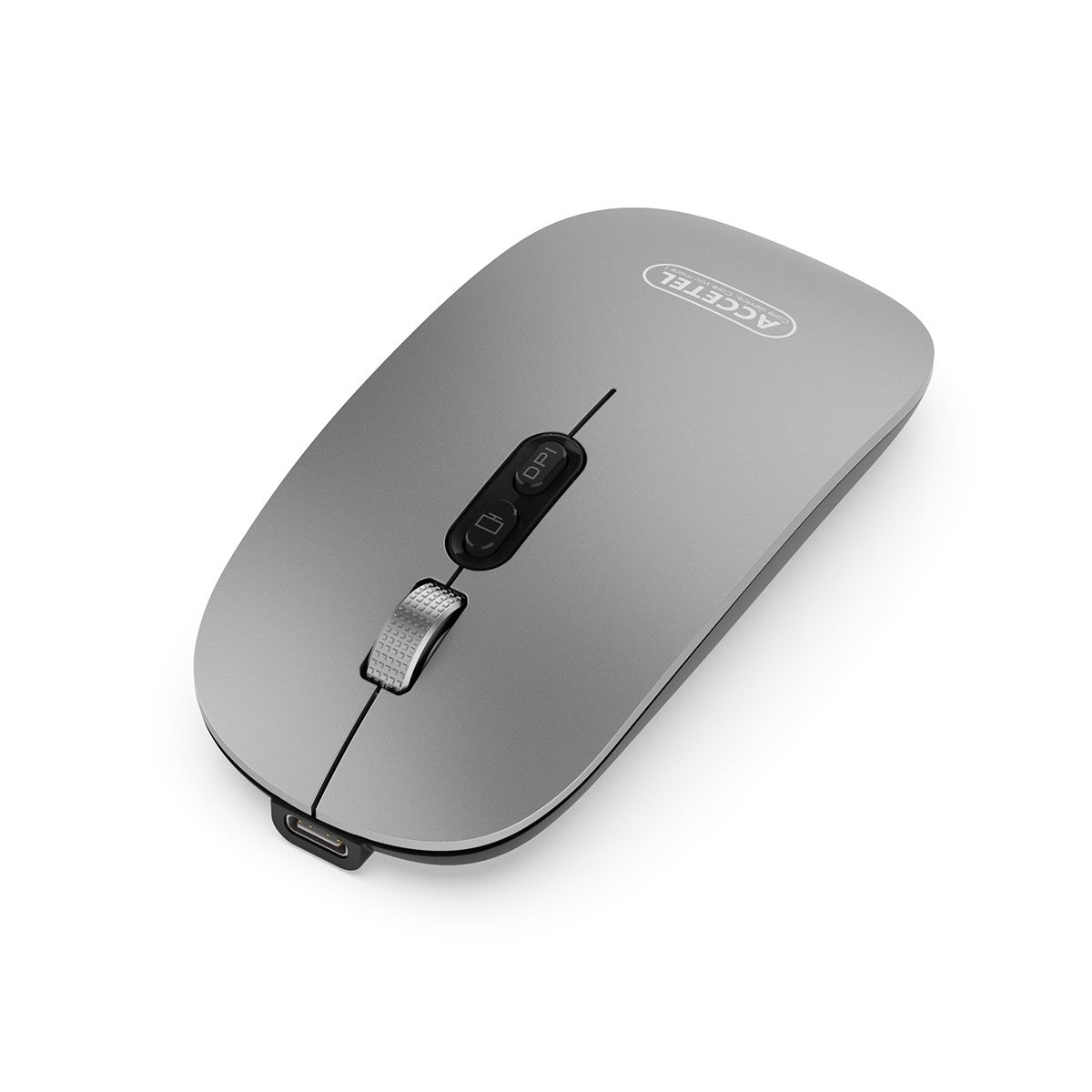 Rato Recarregável Sem Fio Bluetooth 5.2 RGB 2.4GHZ 800/1200/1600 DPI - Cinza - Default Title
