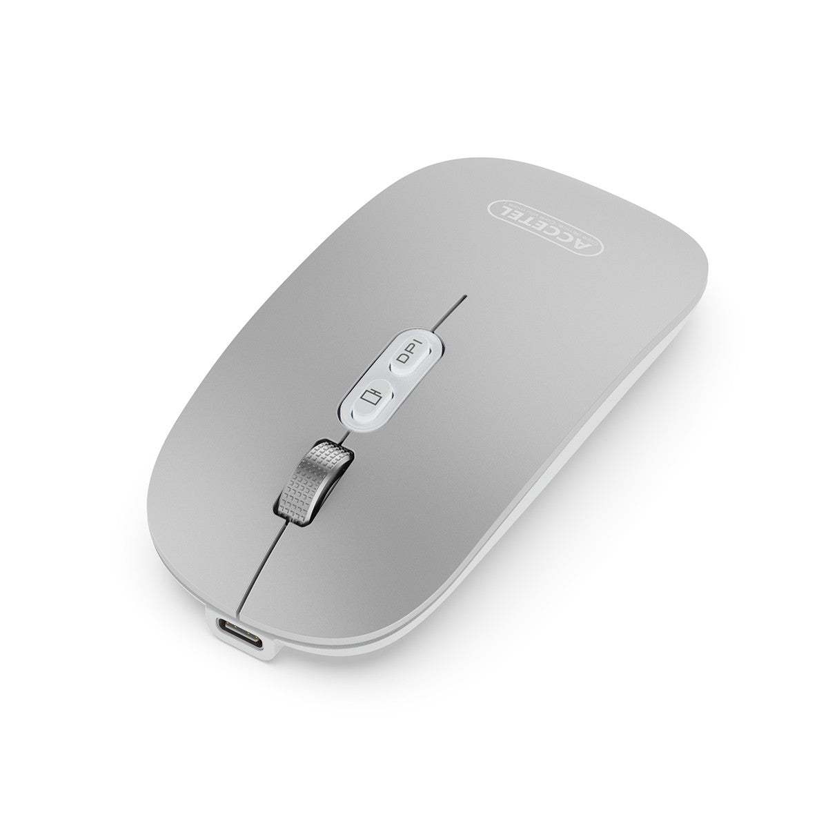 Rato Recarregável Sem Fio Bluetooth 5.2 RGB 2.4GHZ 800/1200/1600 DPI - Prata - Default Title