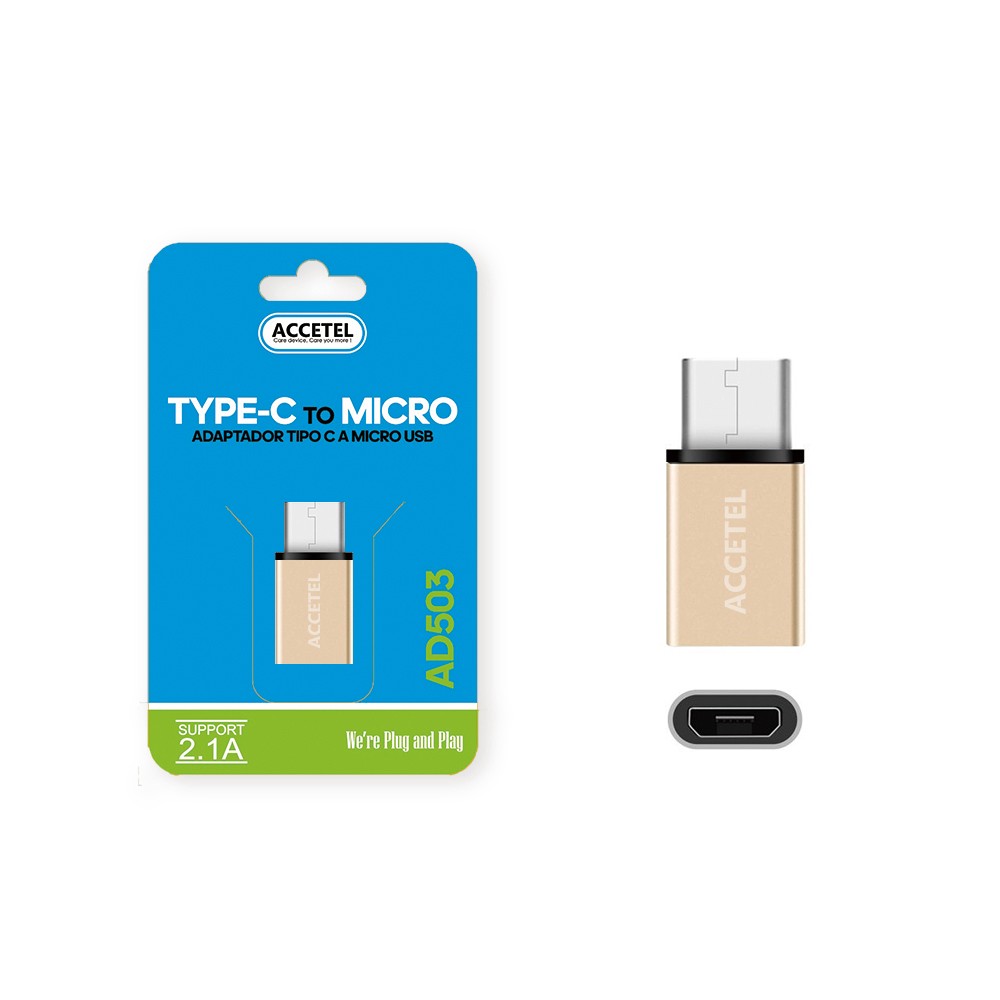 Adaptador Tipo-C para Micro USB - Dourado