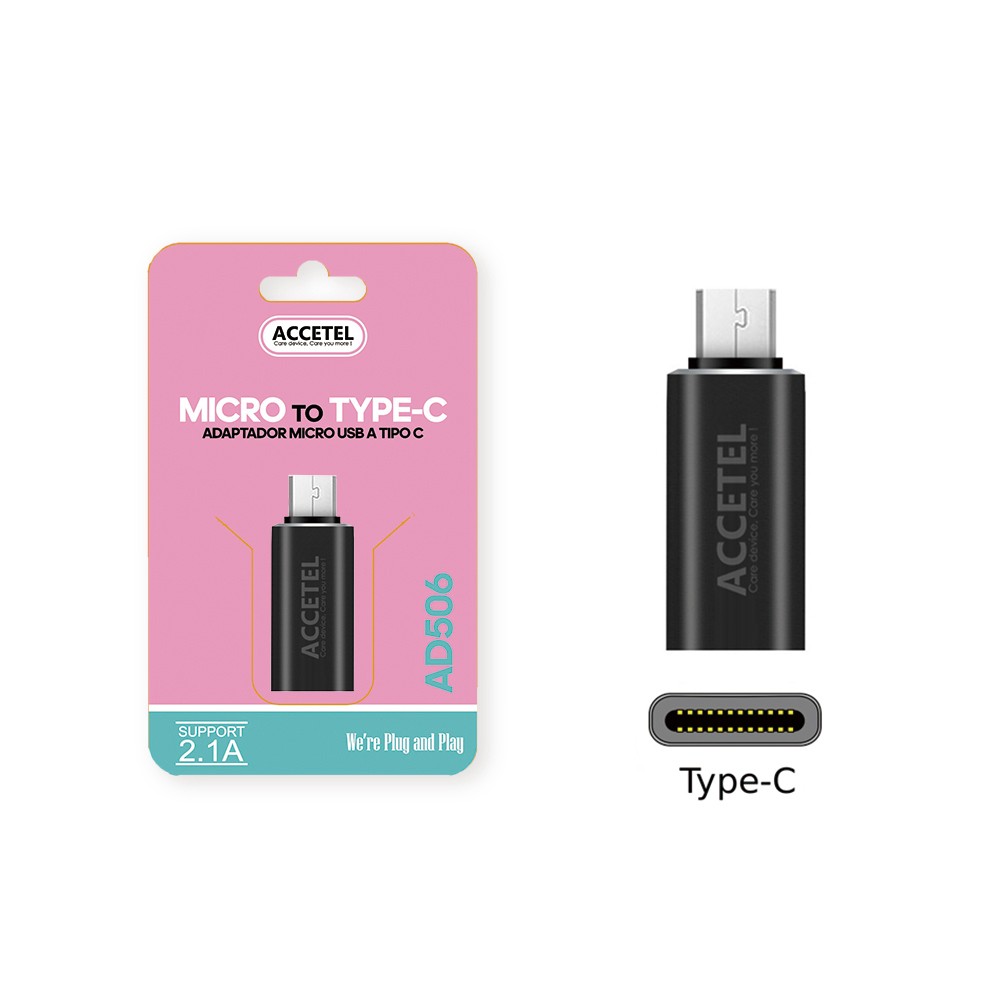 Adaptador Micro USB para Tipo-C - Preto