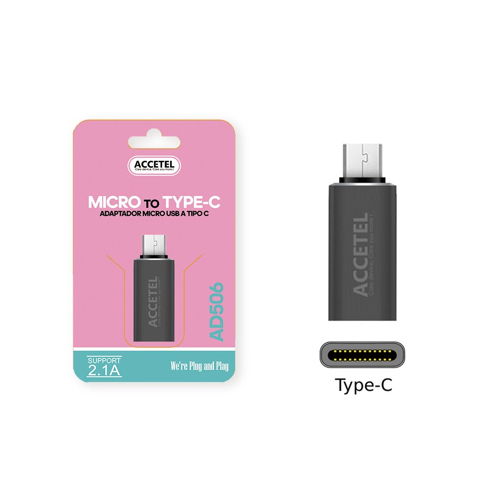 Adaptador Micro USB para Tipo-C - Cinza