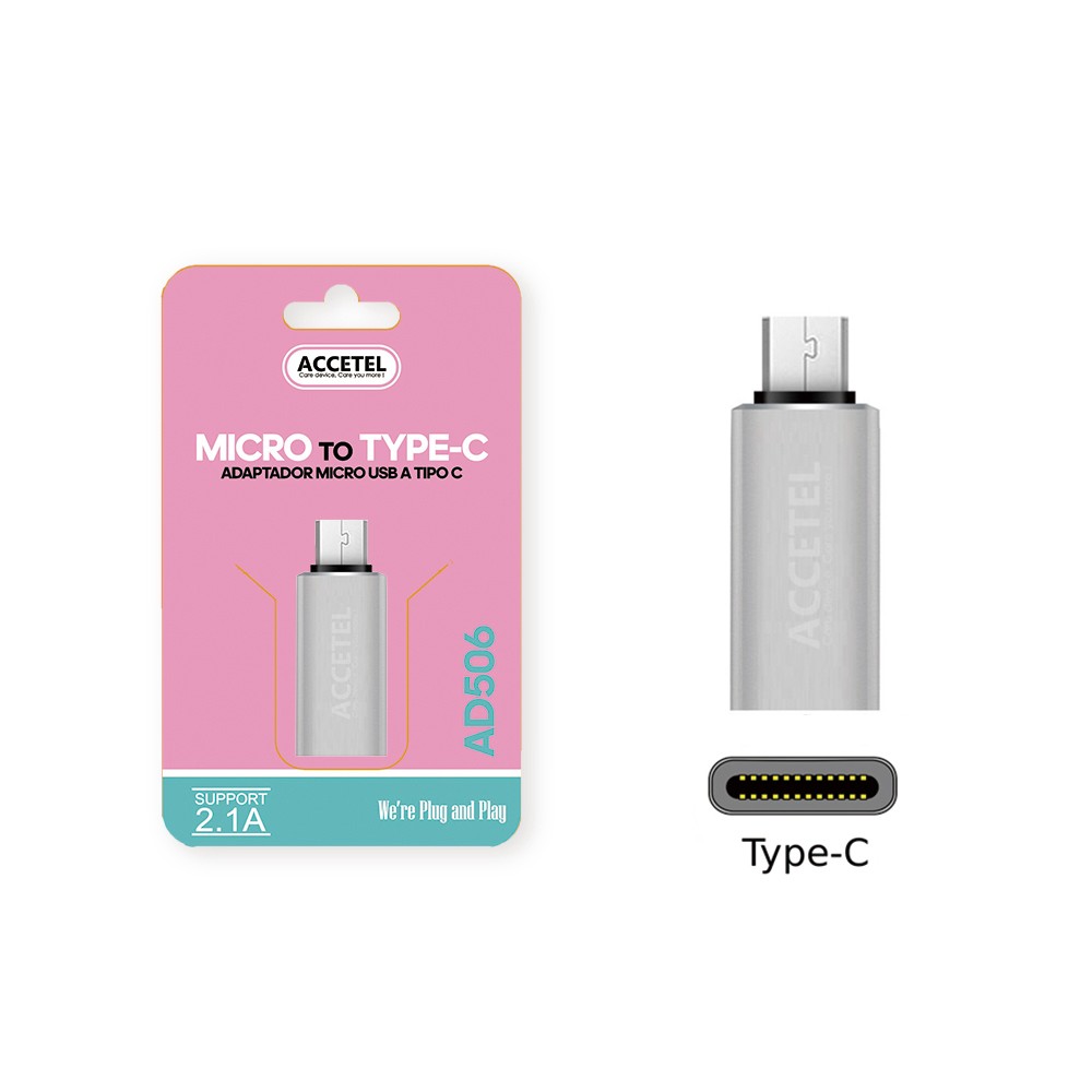 Adaptador Micro USB para Tipo-C - Prata