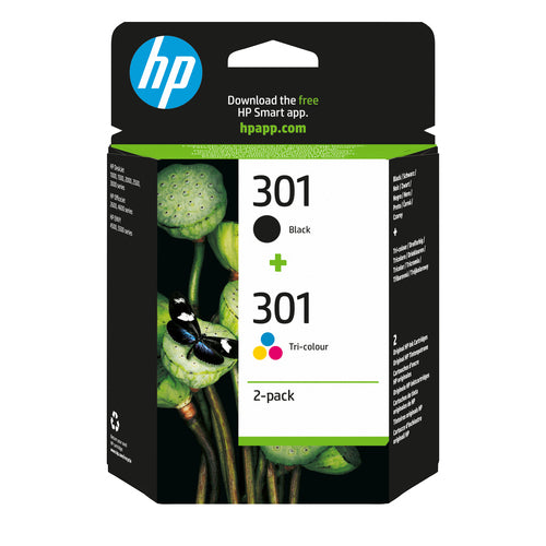 Pack de 2 de cartucho de tinta original HP 301 Negro + Color Preto e Tricolor
