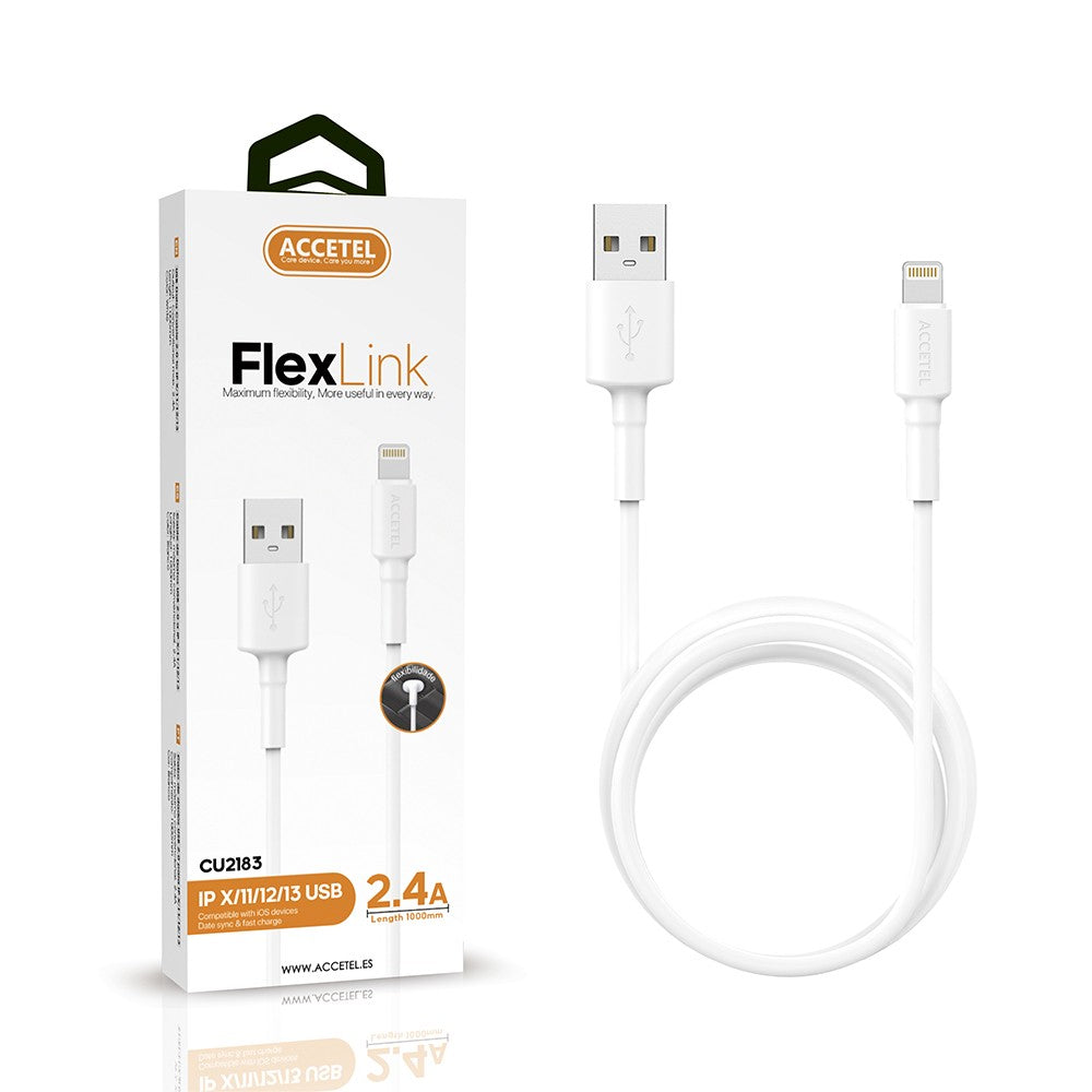 Cabo de Dados TPE 2.4A - Lightning (1M) Branco