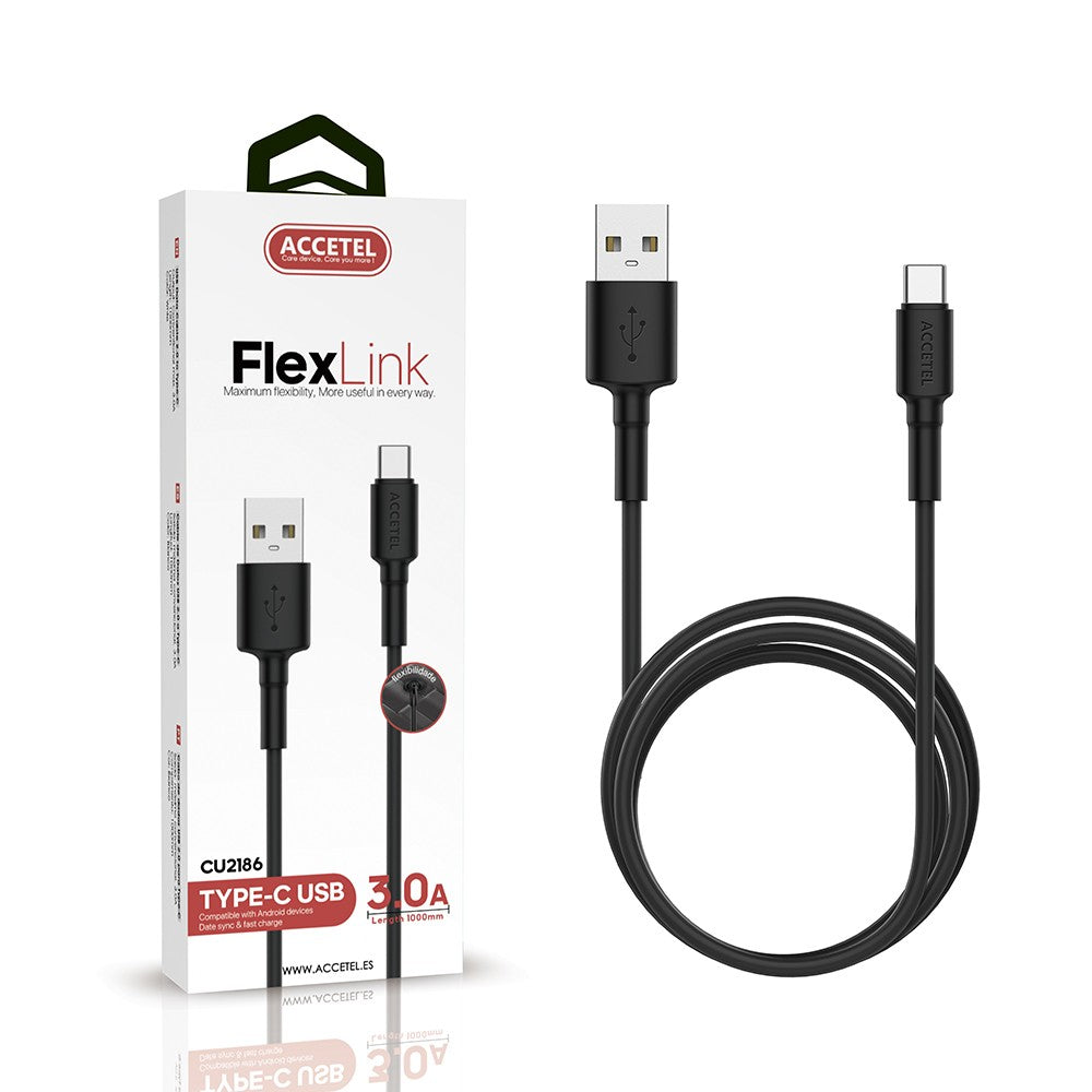 Cabo de Dados TPE 3.0A - Tipo-C (1M) Preto