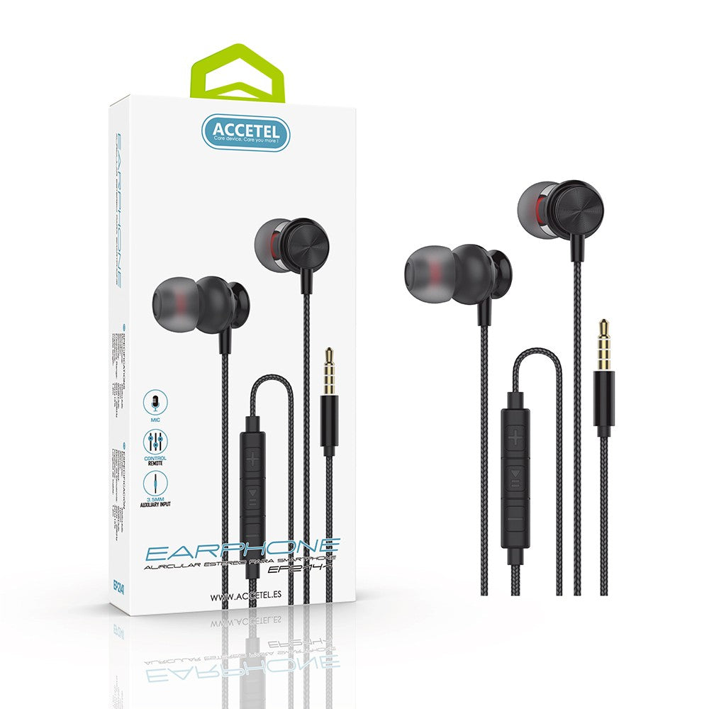 Auscultadores Estéreo 3.5mm com Microfone - Preto