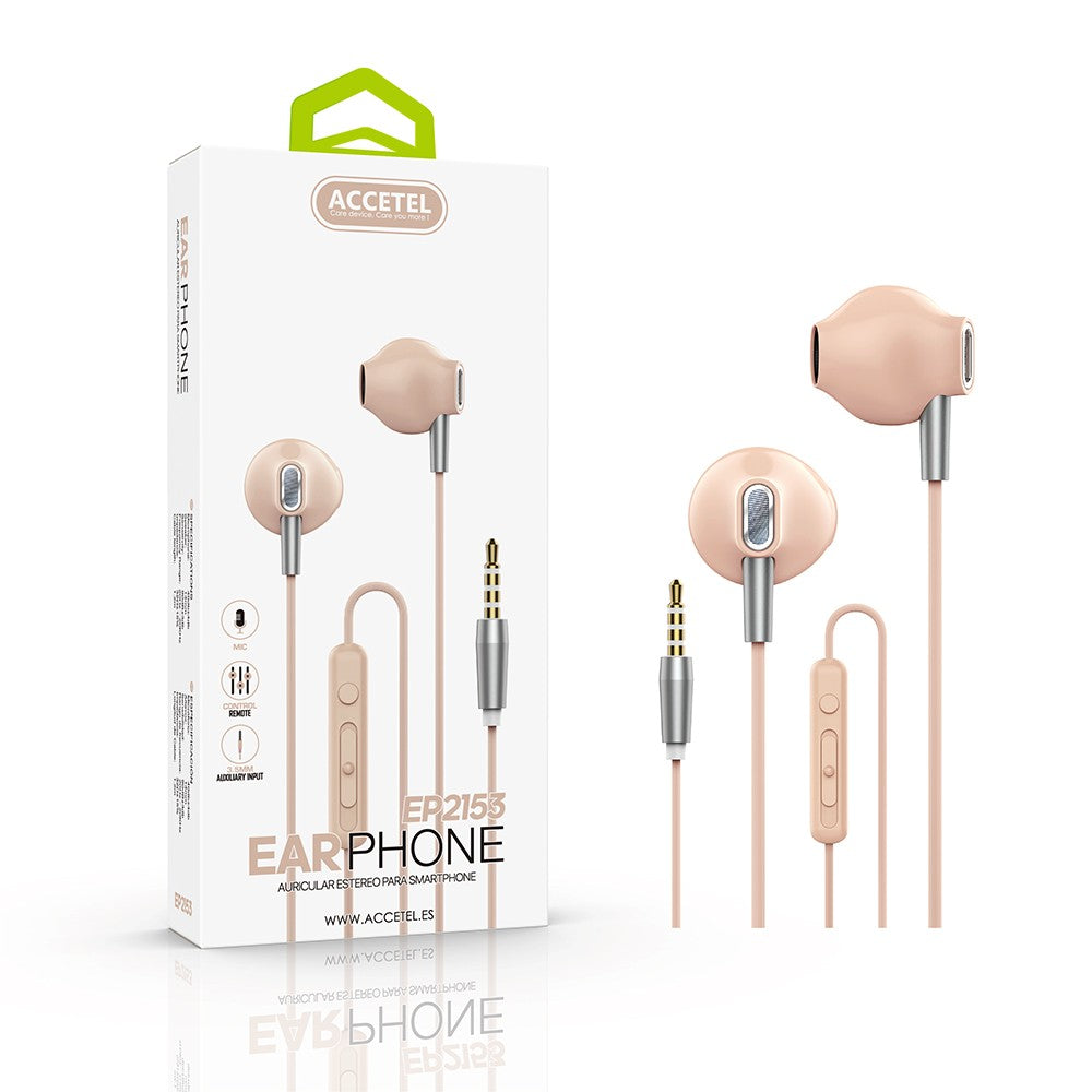Auscultadores Estéreo 3.5mm com Microfone - Rosa