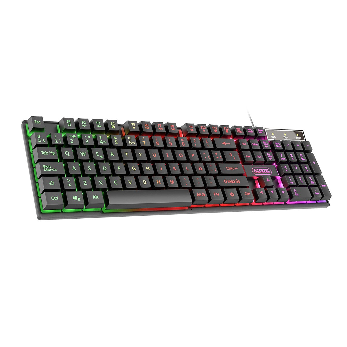 Teclado com Fio de Iluminação RGB - Preto