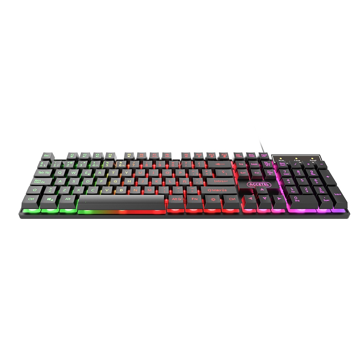 Teclado com Fio de Iluminação RGB - Preto