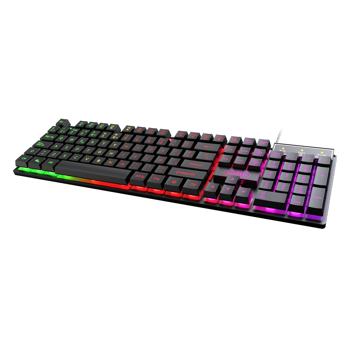 Teclado com Fio de Iluminação RGB - Preto