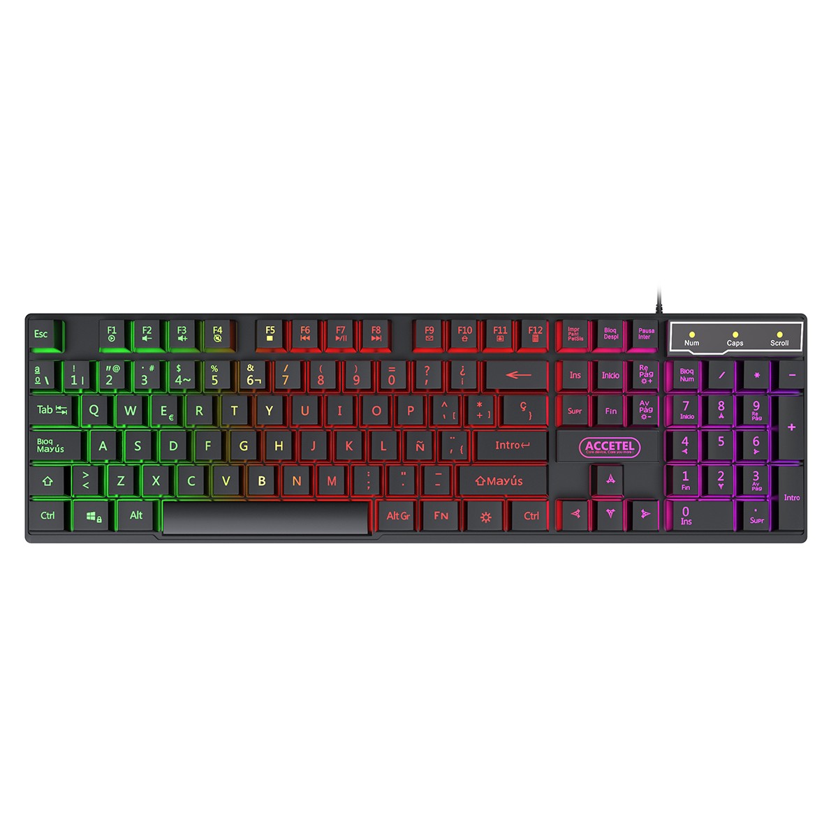 Teclado com Fio de Iluminação RGB - Preto - Default Title
