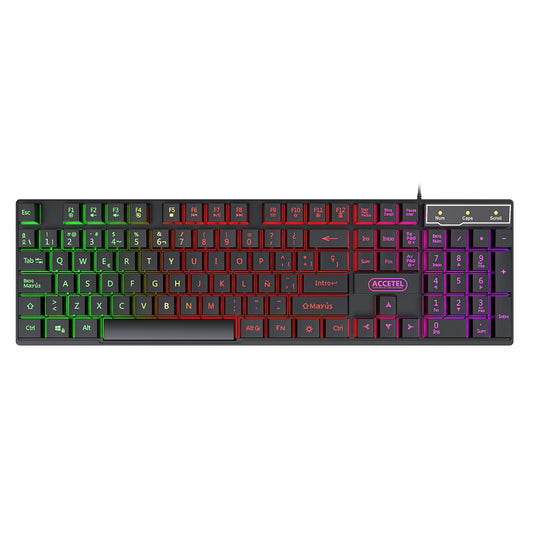 Teclado com Fio de Iluminação RGB - Preto - Default Title