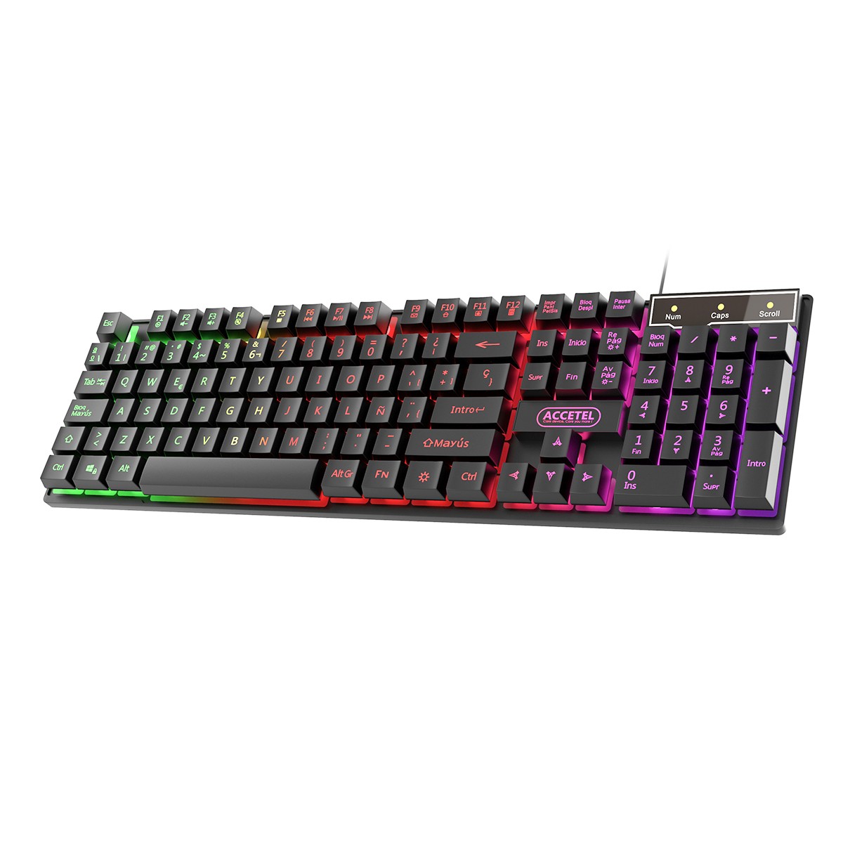 Teclado com Fio de Iluminação RGB - Preto