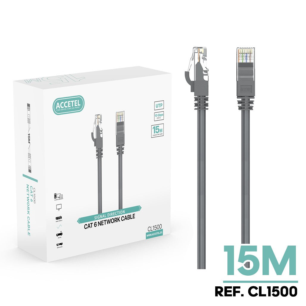 Cabo de Internet LAN CAT6 Cinza - (15M) - Default Title