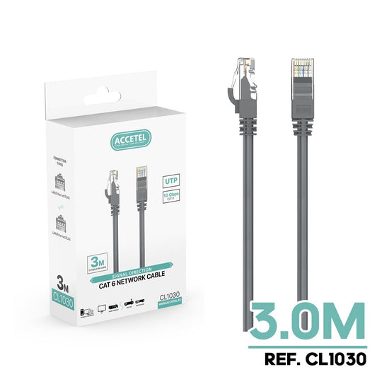 Cabo de Internet LAN CAT6 Cinza - (3M) - Default Title
