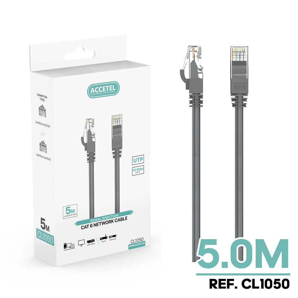 Cabo de Internet LAN CAT6 Cinza (5M)