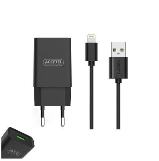 Carregador de Parede 2.1A Cabo Lightning Preto