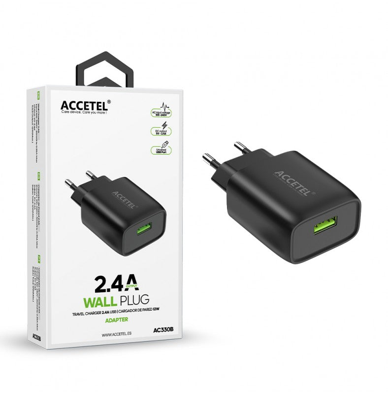 Carregador de Parede USB 2.4A Preto