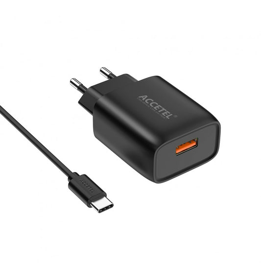 Carregador de Parede QC3.0 18W Tipo-C Preto