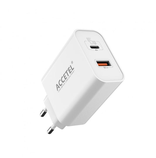 Carregador de Parede GaN 45W de Carga Rápida com Portas USB-C e USB-A