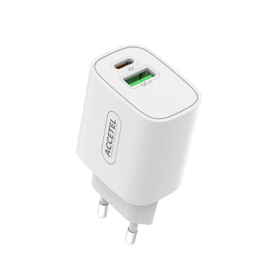 Carregador de Parede Carregamento Rápido Dupla USB-C+USB-A QC3.0/PD 20W