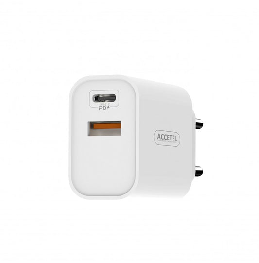 Carregador de Parede Carregamento Rápido 1USB-C+1USB-A QC3.0/PD 30W