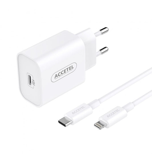 Carregador de Parede Carregamento Rápido PD 30W Cabo USB-C para Lightning 1M