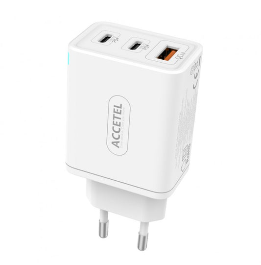 Carregador de Parede Carregamento Rápido USB-C PD Dual Tipo-C+USB QC3.0 65W