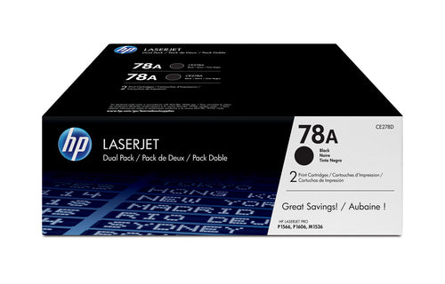 Pack de 2 de toner original HP CE278A Negro Pack de 2 Cartuchos de Toner Originales - 78A Preto
